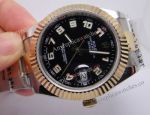 Swiss Quality Replica Rolex Datejust 41 Black Watch Two Tone Arabic Markers